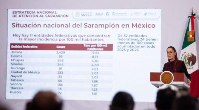 Reportan 31 fallecimientos y 410 nuevos casos de sarampión en una semana en México