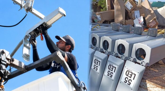 Ahome mantiene ritmo de instalación de 200 luminarias al mes con recurso municipal