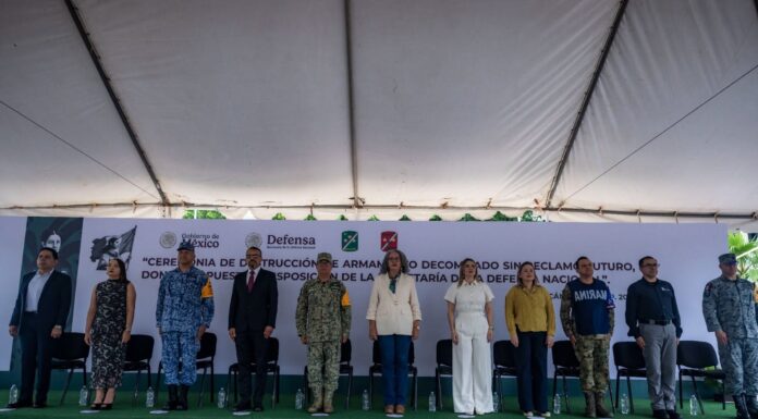 Atestigua Gobernadora Graciela Domínguez ceremonia de destrucción de armamento donado y decomisado en la Novena Zona Militar